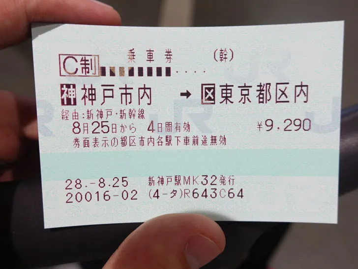 JRや新幹線の乗車券