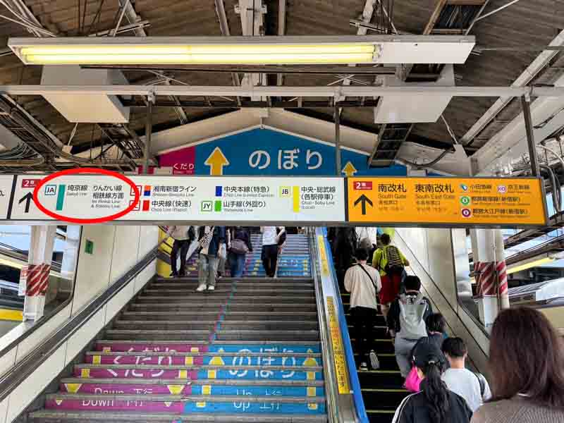 新宿駅・埼京線を表示する看板