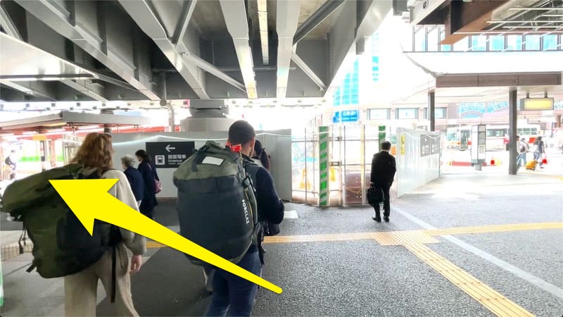 JR広島駅の新幹線改札から路面電車乗り場までのルート8