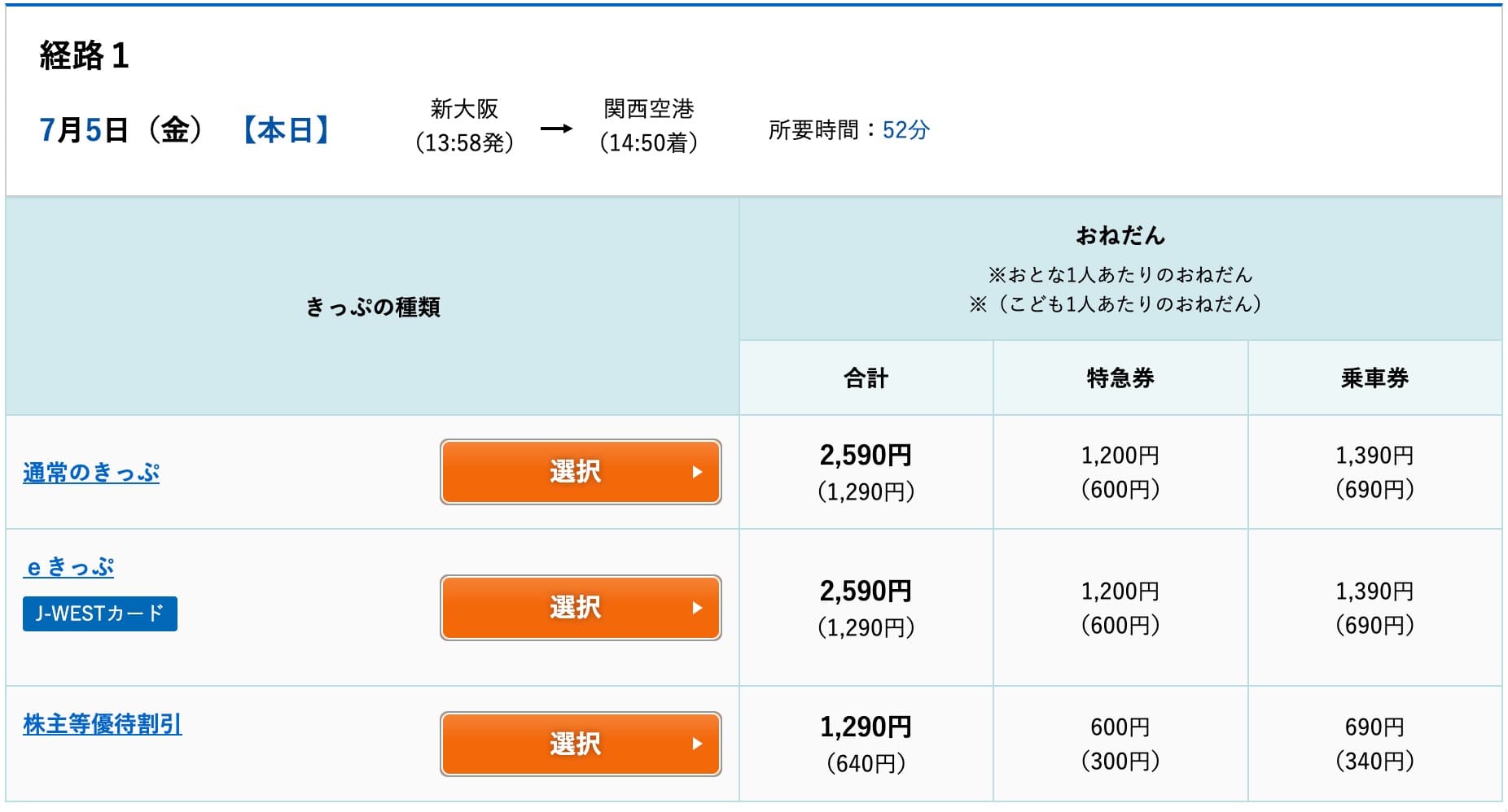 関空特急はるか自由席の買い方・ネット予約のやり方