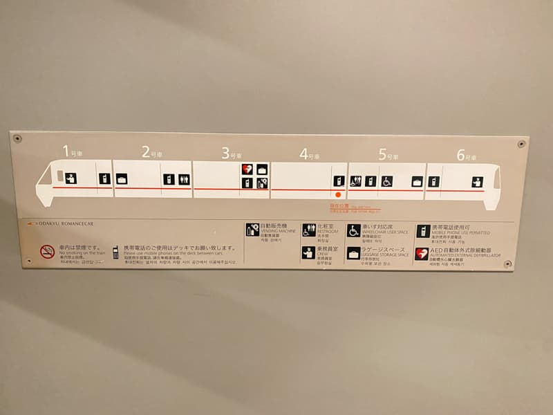 ロマンスカーの車内案内